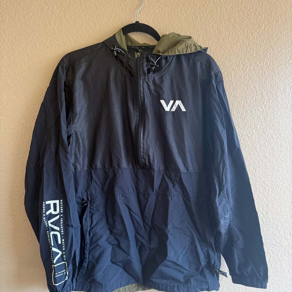 RVCA Black and Olive Windbreaker